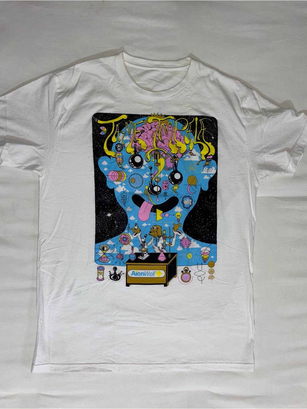 Tame Impala Graphic Tee with Colorful Psychedelic Point